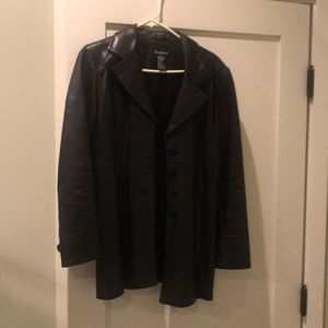 Bebe small black leather jacket